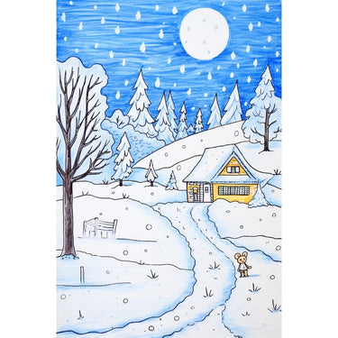 Watercolor Canvas Snow